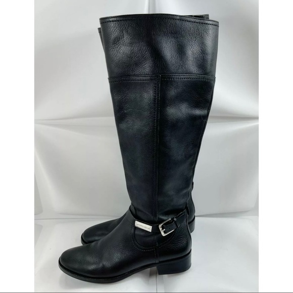 Antonio Melani Womens Sz 6M 6 Black Leather Buckle Riding Boots - Picture 8 of 13
